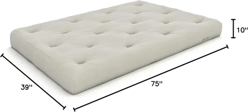 Vista 32 de Nirvana Futons Colchón de futón extra grueso de alta calidad de 10 pulgadas, sarga caqui, fabricado en Estados Unidos
