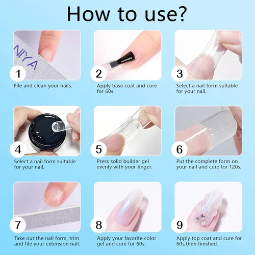 Vista 7 de Constructor de gel sólido para uñas, 1.76 oz de gran capacidad, transparente, antiadherente, 3D, para arte de uñas, extensión de uñas, gel duro