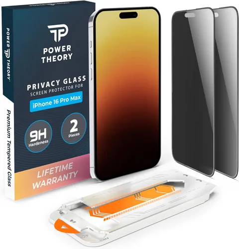 Vista 18 de Power Theory Protector de pantalla de vidrio templado compatible con iPhone 15 Pro, [Benefits American Cancer Society], dureza 9H, kit de fácil