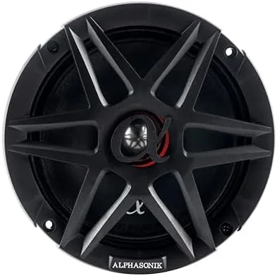 Vista 2 de Alphasonik 1 par de altavoces ABM65 de la serie DYNAMIS de 6.5" 600 vatios máx. 150 vatios RMS de rango medio para audio de coche de 4 ohmios