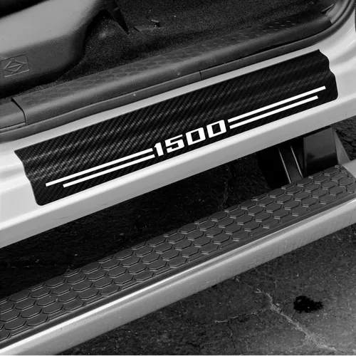 Vista 13 de Accesorios de Coche con Texto Personalizado Placa de Umbral de Puerta de Fibra de Carbono Protector de Entrada de Puerta Auto Escudo Anti-Arañazos