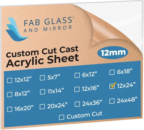 Vista 22 de Fab Glass and Mirror Hoja acrílica de plástico PET de 16 x 20 pulgadas de grosor para protección de estornudos, proyectos de manualidades, plexiglás