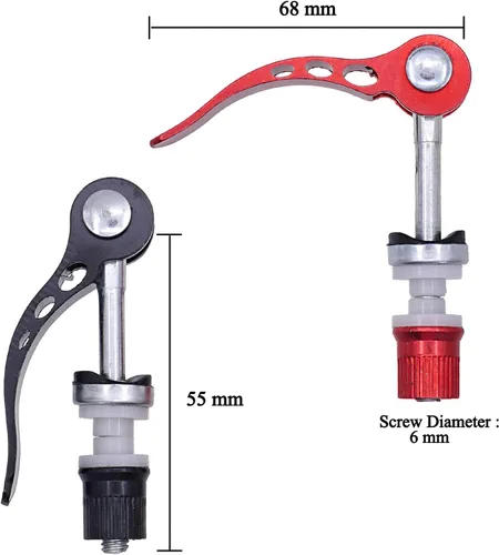Vista 2 de Paquete de 2 postes de asiento de aleación para bicicleta, pasador de liberación rápida, abrazadera de asiento de bicicleta, abrazadera de tubo