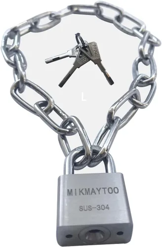 Vista 7 de Cerradura de cadena de bicicleta, cerradura de cadena de puerta, materiales de acero inoxidable 304. No se oxida, resistente a la corrosión