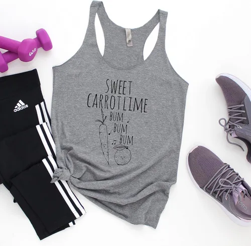 Vista 2 de Women's Graphic Racerback Tank Top, Gift for Her, Shirts with Sayings, Yoga Tee, Song