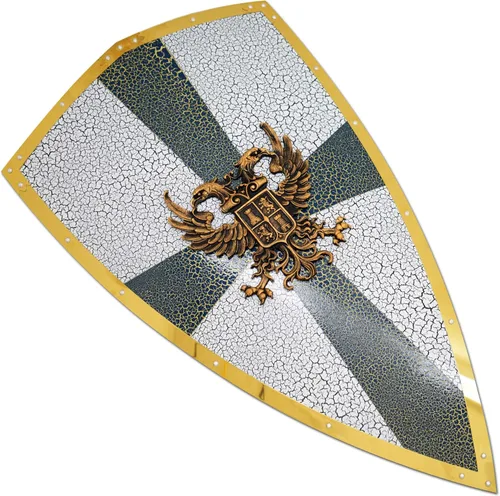 Vista 4 de Medieval Warrior Knight Templer Crusader Shield 18G Steel LARP