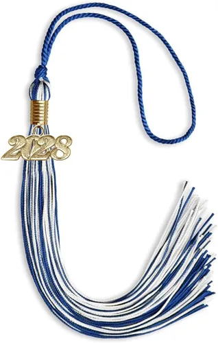 Vista 133 de Endea Graduation - Borla de doble color mixto con fecha dorada (negro/dorado antiguo, 2021)