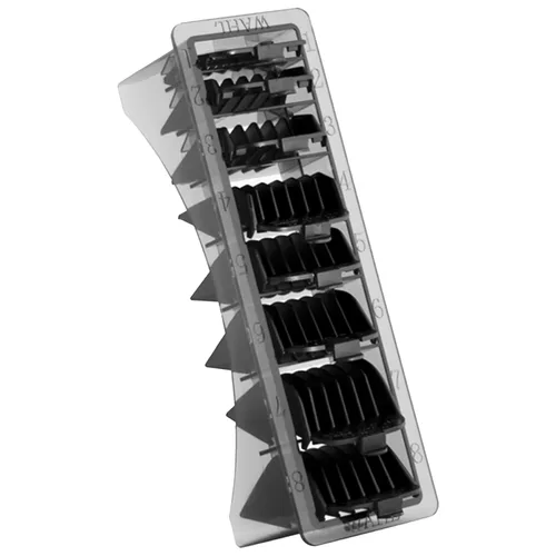 Wahl Professional Blistered 1-8 guías de corte, accesorios de protección de cortapelos negros, duraderos y fáciles de usar