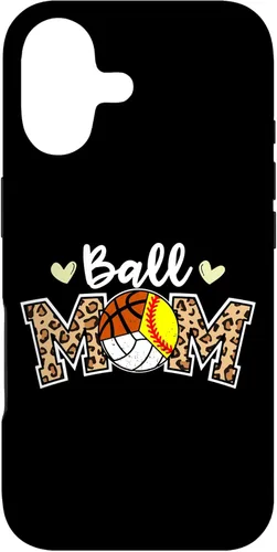 Vista 32 de Ball Mom Leopard Softball Volleyball Basketball Player Mom Case for iPhone 16