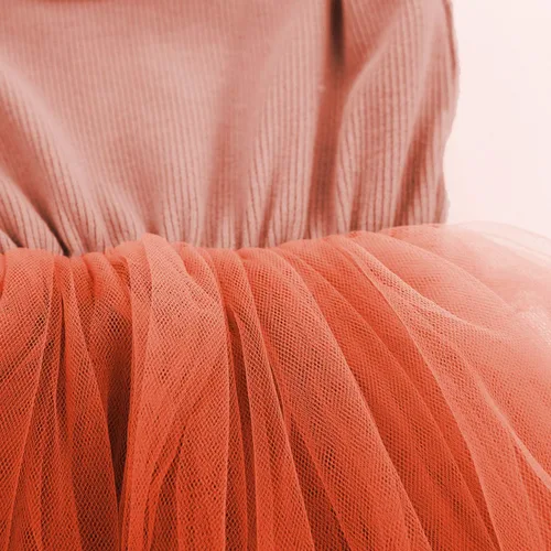 Vista 3 de LYXIOF - Vestido con tutú para niñas con manga larga o sin mangas vestido veraniego de tul tipo princesa