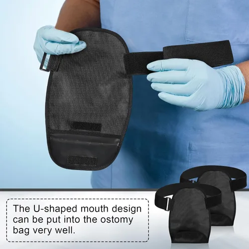 Vista 5 de TrelaCo 2 fundas para bolsas de ostomía con cinturón ajustable, impermeable, cubierta de ducha para ostomía, apertura universal, lavable, forro