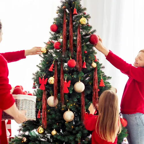 Vista 7 de MTLEE 3000 hebras de decoración para árbol de Navidad, guirnalda de oropel iridiscente, carámbanos de flecos de papel de aluminio para Navidad Dorado