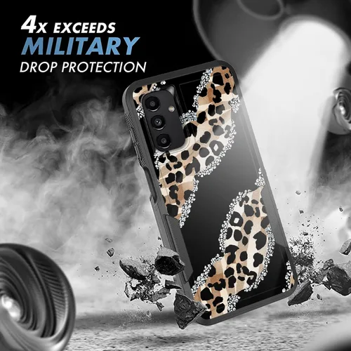 Vista 299 de Funda para Galaxy A14 5G, resistente de doble capa híbrida de policarbonato duro, goma suave, a prueba de golpes, funda protectora resistente