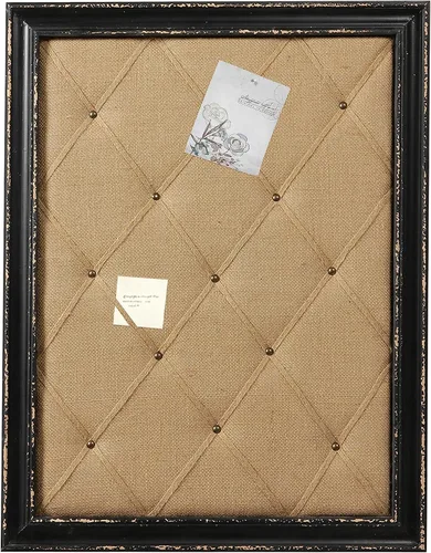 Vista 10 de Tablero de anuncios de tela SOFE, tablero de notas de 21"×27", grandes tableros de corcho para paredes con marco azul rústico, tablero de visión