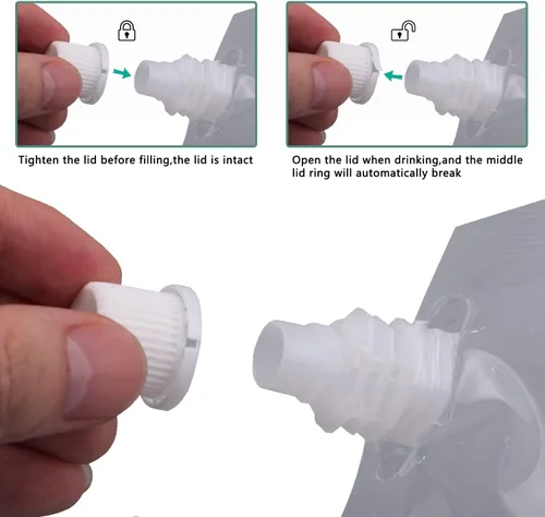 Vista 2 de Kit de Frascos de Licor de Crucero para Viajes, Ocultables y Reutilizables, Frascos de Plástico Rum Runner para Alcohol y Jugo, Bolsas de Licor