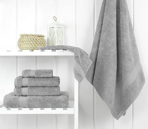 Vista 429 de Cotton Paradise 100% Cotton Turkish Washcloth Set for Bathroom, 4 Piece Soft Absorbent Small Hand Face Towels Wash Rags, Lilac