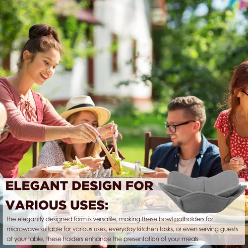 Vista 5 de Uiifan Juego de 20 soportes para cuencos de microondas para platos de sopa y comida caliente, aptos para microondas, soportes para ollas, multiusos