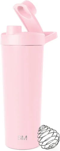 Vista 9 de Simple Modern - Botella agitadora de acero inoxidable con bola de 24 onzas Taza metálica aislada para mezclas de proteínas, batidos y Negro