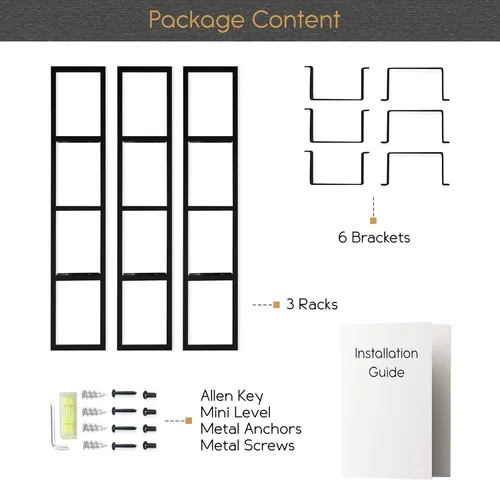 Vista 7 de You Have Space Black Floating Shelves for Wall, 34 Inch Video Games CD DVD Storage Shelves, Cube Storage Organizer Shelf Set of 3