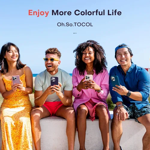 Vista 134 de TOCOL Funda 5 en 1 para iPhone 13, con 2 protectores de pantalla + 2 protectores de lente de cámara, funda de silicona líquida para iPhone 13, verde