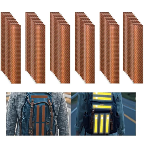 Vista 80 de Adhesivos reflectantes reflectantes de 1 pulgada de diámetro, reflector, impermeable, cinta adhesiva de advertencia de alta visibilidad