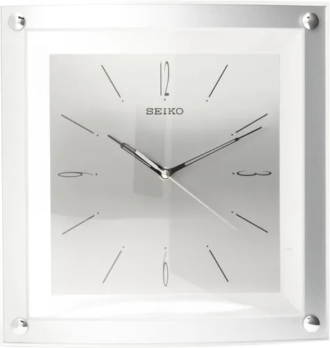 Seiko reloj de pared plateado de 12.25 pulgadas con agujas silenciosas, gris