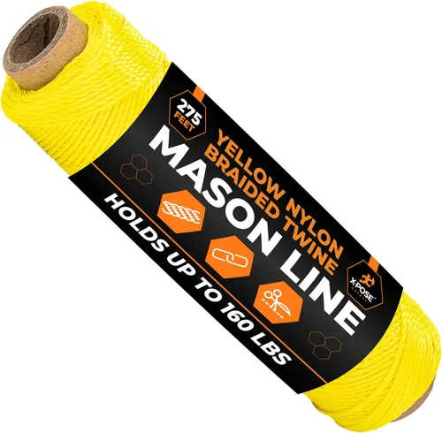 Vista 12 de Xpose Safety Green Mason Line String - Cuerda de nailon trenzado #18 - Línea de construcción duradera de 275 pies para herramientas de mampostería