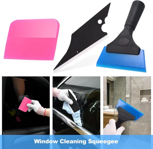 Vista 3 de EHDIS Kit de tintado profesional para ventanas, herramienta de envoltura de vinilo para envoltura de película de automóvil con espátula de fieltro