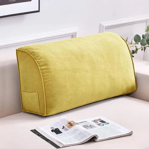 Vista 11 de Almohada triangular para sofá cama, almohada triangular cómoda para cabecera y respaldo de lectura, cojín de soporte lumbar para cuello y espalda