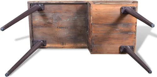 Vista 7 de Bopdu Escritorio de madera con patas de hierro, escritorio para computadora con cajón, oficina en casa, mesa de escritura, estación de trabajo