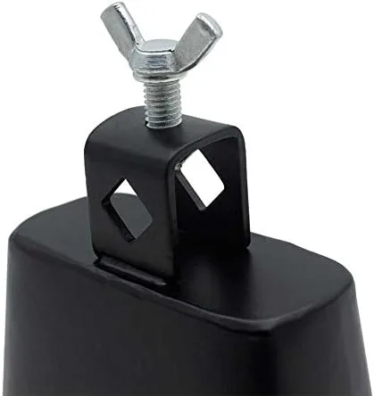 Vista 4 de Campana de vaca, campana de vaca de metal de 6 pulgadas con palo para instrumentos musicales de percusión, suministros de percusión