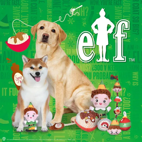 Vista 6 de Elf - Juguete de peluche de jarabe de arce y cuerda de espagueti para perros - Tirón chirriante para masticar y jugar, un lindo juguete