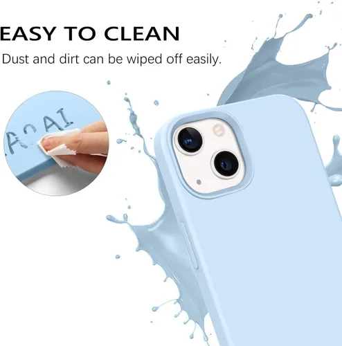 Vista 2 de GUAGUA Funda para iPhone 13 Mini, iPhone 13 Mini, funda de silicona de gel suave, delgada, ligera, forro de microfibra, textura de cojín a prueba