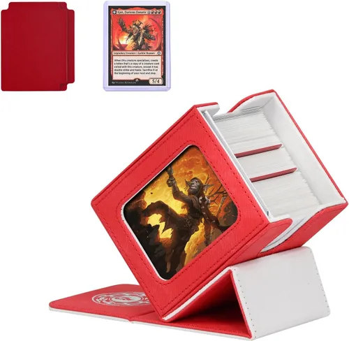 Vista 9 de Caja para baraja de cartas Infinity Guard para MTG con pantalla para comandante para más de 100 cartas con doble funda, caja de almacenamiento