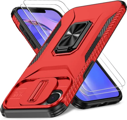 Vista 41 de Funda HakkTaoo para iPhone 13/iPhone 14 de 6.1 Pulgadas con Funda Deslizante para Cámara + Protector de Pantalla (2 Paquetes), Funda Protectora a