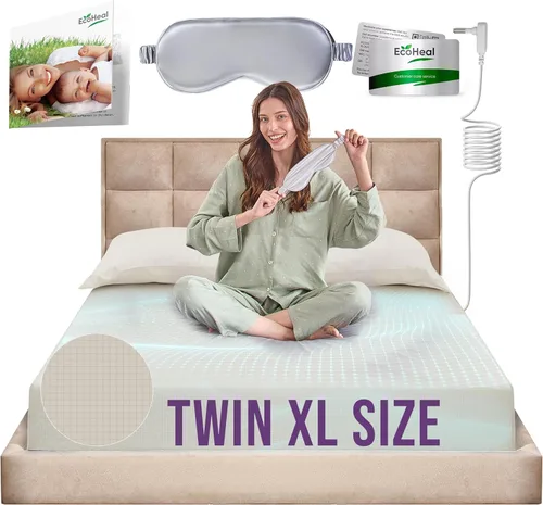 Vista 28 de Sábanas de conexión a tierra ECOHEAL tamaño individual con 12% fibra de plata, 4% seda y 84% algodón - Beige - Sábana bajera conectada a tierra