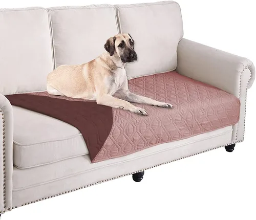 Vista 15 de Ameritex - Manta impermeable para cama de perro, manta reversible para muebles, cama, sofá (30 x 70 pulgadas, color chocolate y beige)