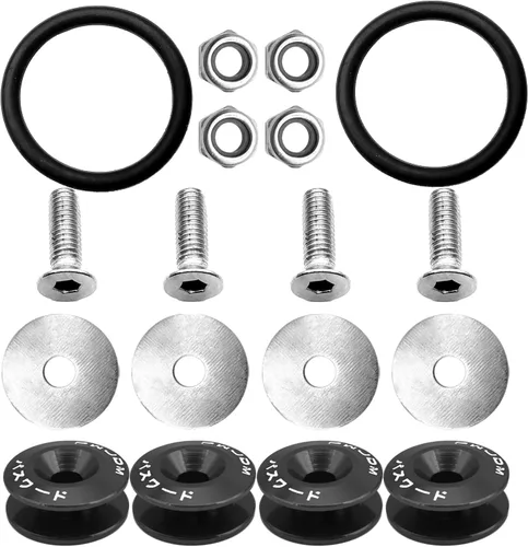 Kit universal de cierre de liberación rápida para maletero de parachoques Billet, de liberación rápida para parachoques delantero y trasero, Negro