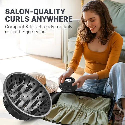 Vista 4 de Difusor universal de pelo para secador de pelo, se adapta a todos los secadores de 1.4 a 2.4 pulgadas, accesorio difusor iónico profesional
