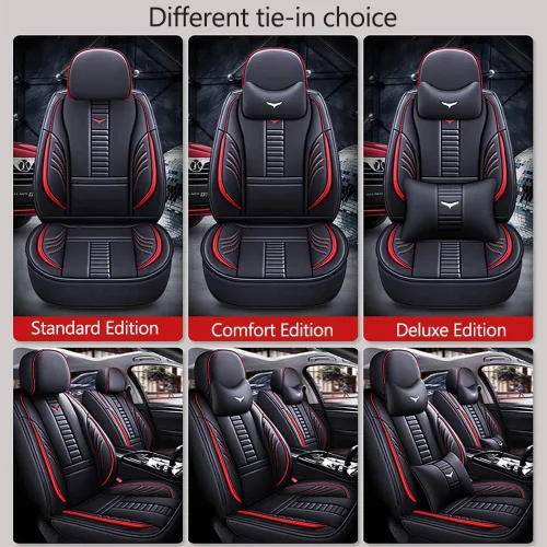 Vista 8 de Pengchen Fundas protectoras de lujo para asiento de automóvil de 2 asientos para Nissan 1999-2022 95%, diseño de bolsa de almacenamiento trasera