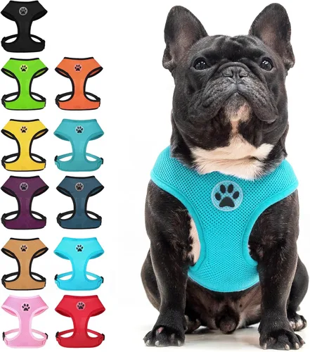 Vista 28 de BINGPET Arnés para perro sin tirones, arnés de chaleco tipo step-in de malla para todo clima para perros pequeños, arnés de malla transpirable