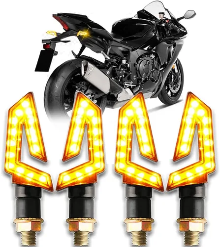 DREAMIZER 4 luces intermitentes de motocicleta con flecha, 15 LED, 12 V, intermitentes de motocicleta, lámpara ámbar, compatible con motocicletas,