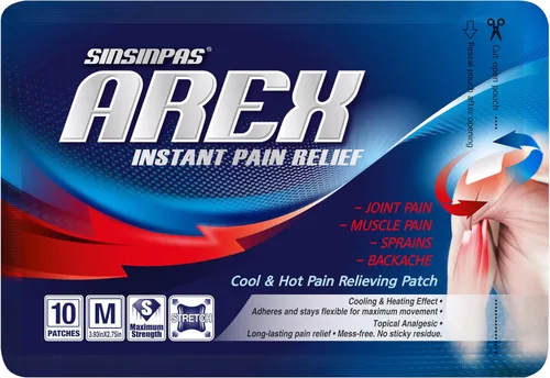 Vista 8 de AREX - Parche para aliviar el dolor fresco y caliente, mediano, 1 paquete (10 parches en total)
