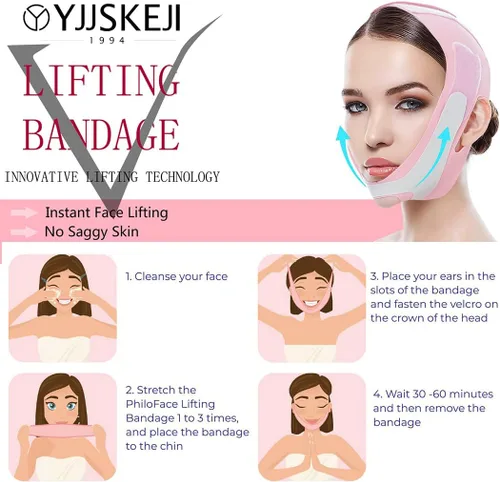 Vista 5 de Reductor de doble barbilla máscara de elevación de línea en V reutilizable correa de adelgazamiento facial cinturón de elevación facial correa