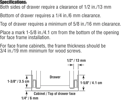 Vista 3 de Prime-Line MP7211 - Kit de correderas para cajones – Reemplaza el hardware de riel de cajón – Diseño de cierre automático – Se adapta a la mayoría