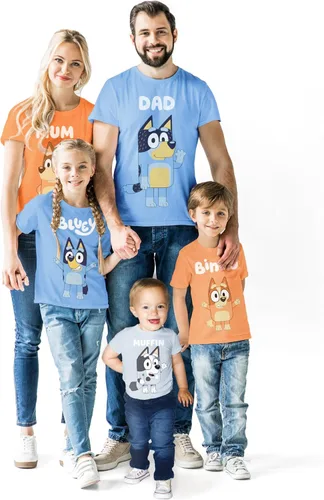 Bluey Mom Dad Bingo Matching Family T-Shirt Adulto