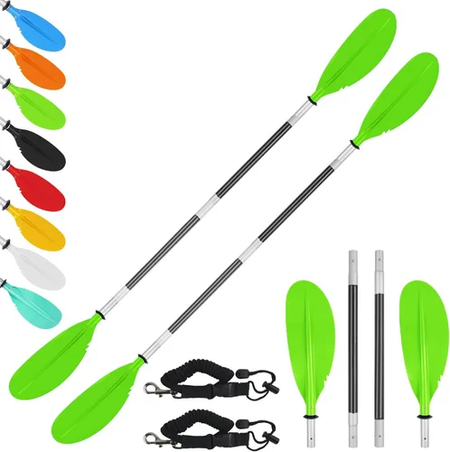 Vista 12 de Remo de kayak, 88 pulgadas, 4 piezas de remos para kayak, flotador de eje de aleación de aluminio resistente, ligero, desmontable, ajustable