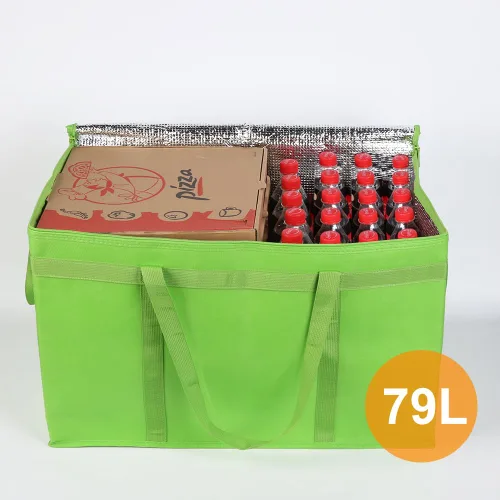 Vista 4 de Bodaon Bolsa aislada para entrega de alimentos y pizza, bolsas de compras reutilizables aisladas para comestibles, bolsas térmicas, paquete de 1