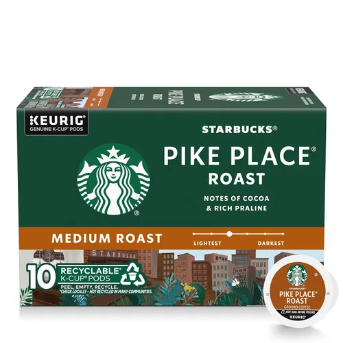 Vista 56 de Starbucks Cápsulas de café K-Cup, café tostado medio Starbucks, Pike Place Roast, 100% arábica, 6 cajas (60 cápsulas en total)