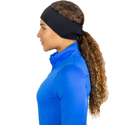 Vista 4 de TrailHeads - Diadema para mujer diseño de cola de caballo con banda para la oreja que absorbe la humedad ideal para correr